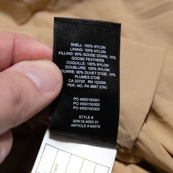 Aritzia The Super Puff Shortie Goose Down Puffer Vest Tan Womens Small (No Hood) - Picture 9 of 10